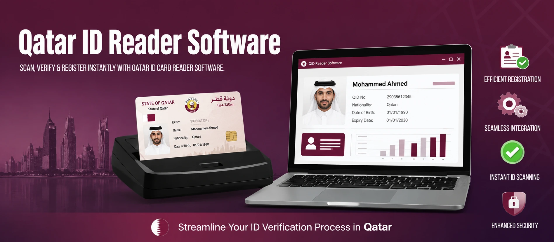 qatar id card reader software